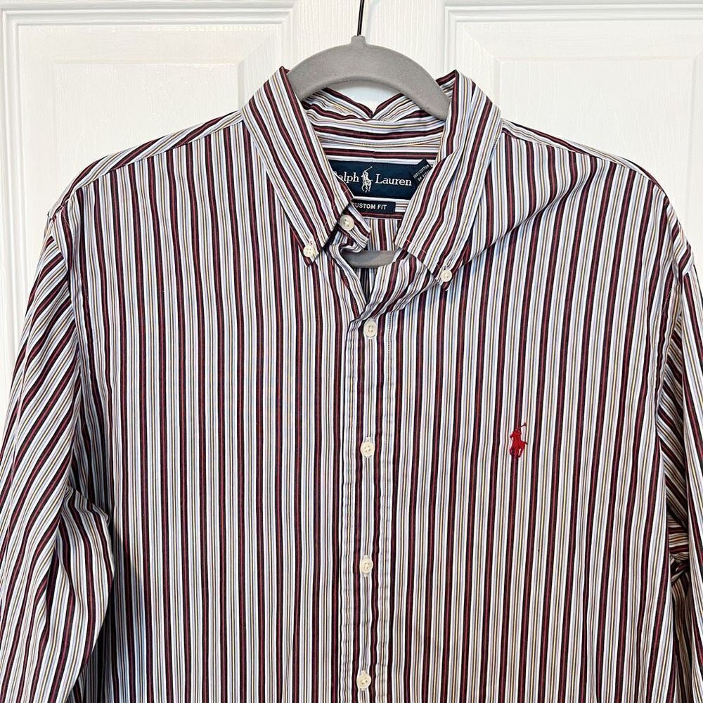 Ralph Lauren Men’s Striped Long Sleeve Button Down Shirt Size Large